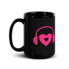 The Heart That Listens Black Glossy Mug