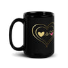 Connected Heart Black Glossy Mug