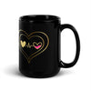 Connected Heart Black Glossy Mug