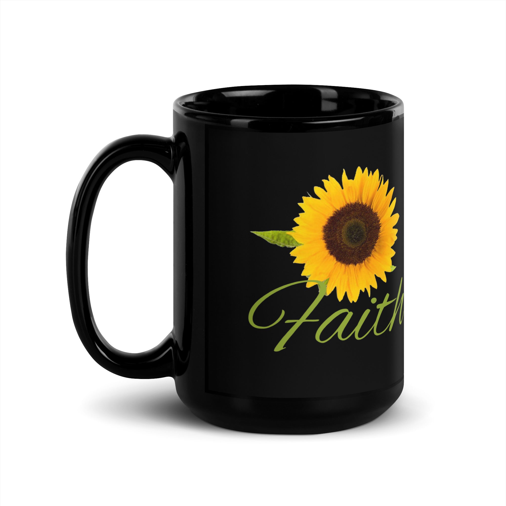Faith Black Glossy Mug