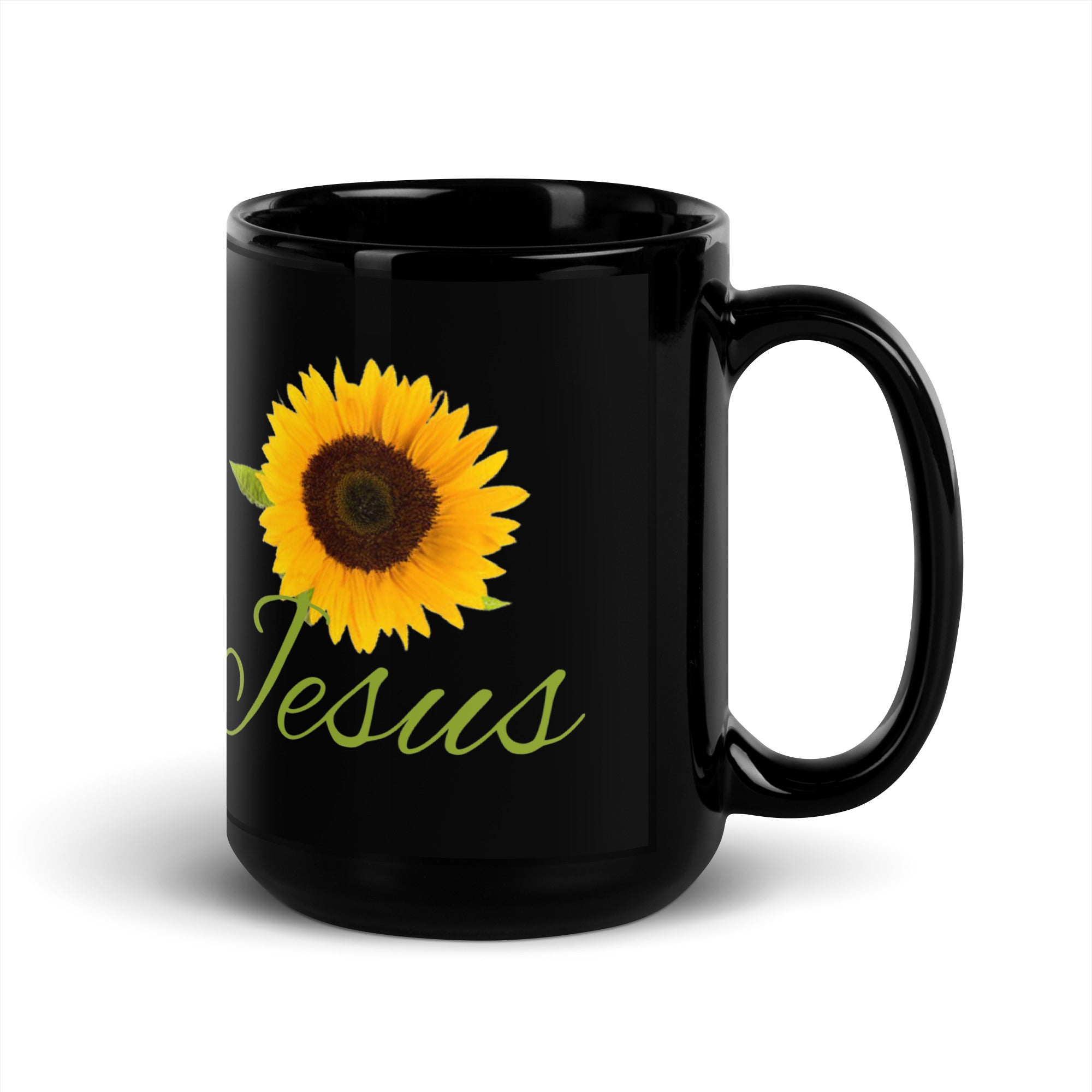 JESUS Black Glossy Mug