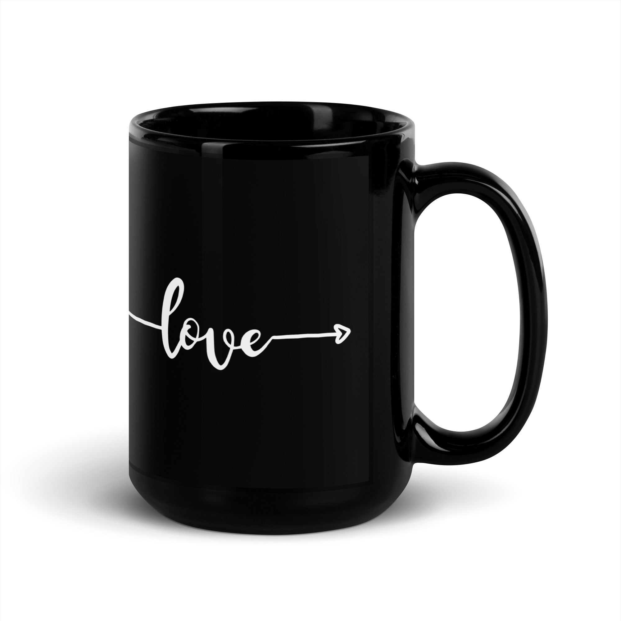 Love Black Glossy Mug