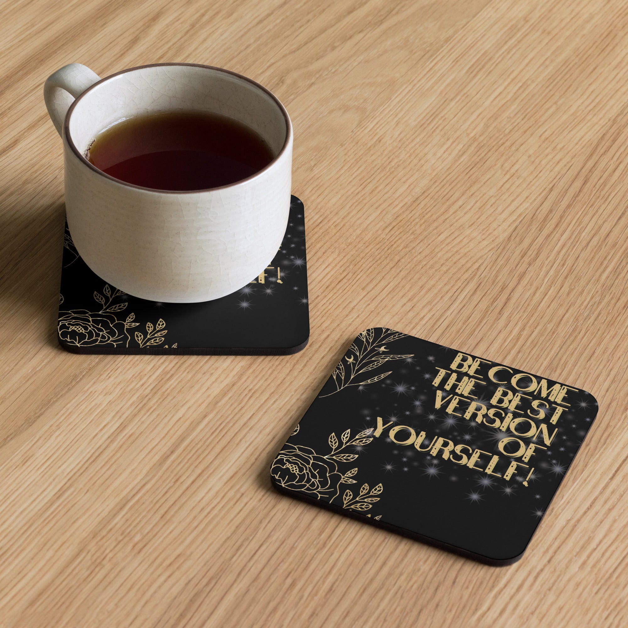 Become The Best Version Of Yourself Cork-back coaster