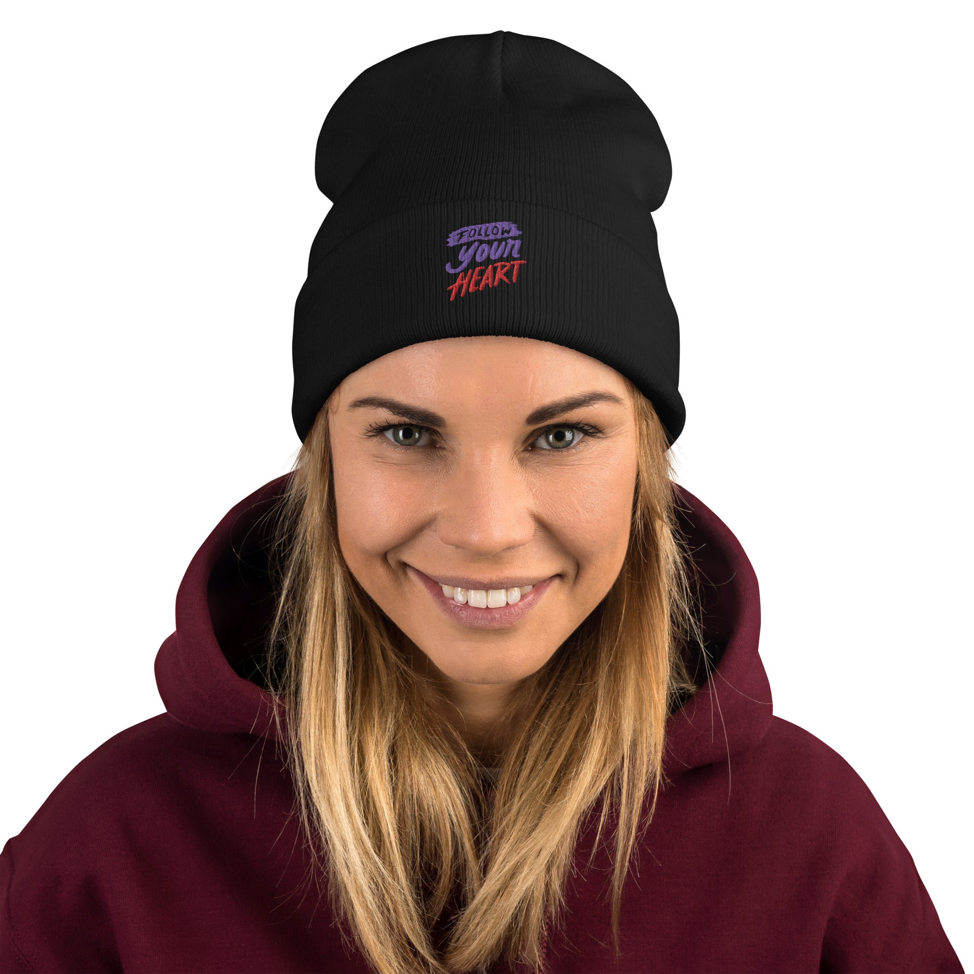 Follow Your Heart Embroidered Beanie