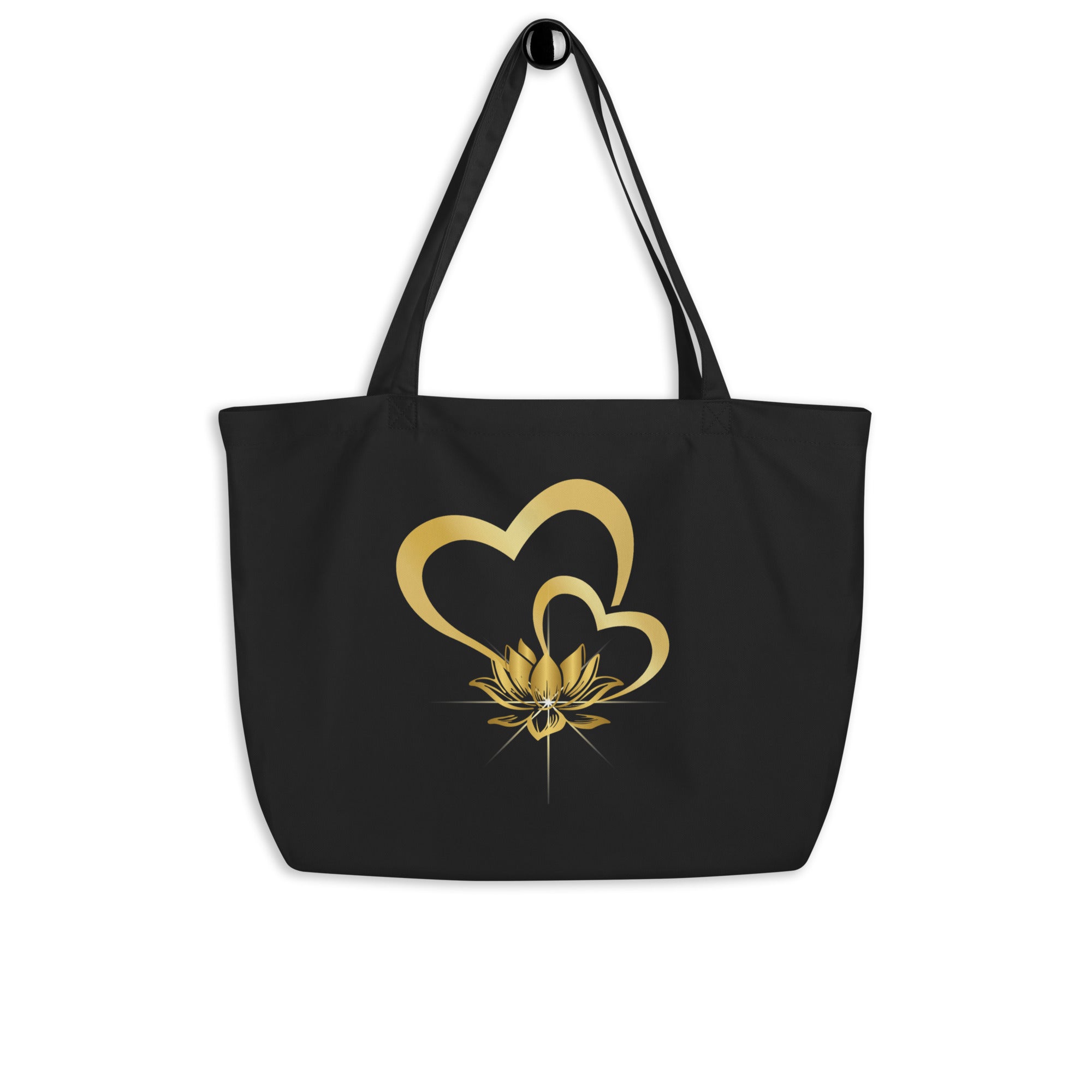 Two Hearts Together Large organic tote bag