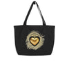 Load image into Gallery viewer, Golden Heart Large organic tote bag