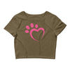 Load image into Gallery viewer, Paw Heart Women’s Crop Tee