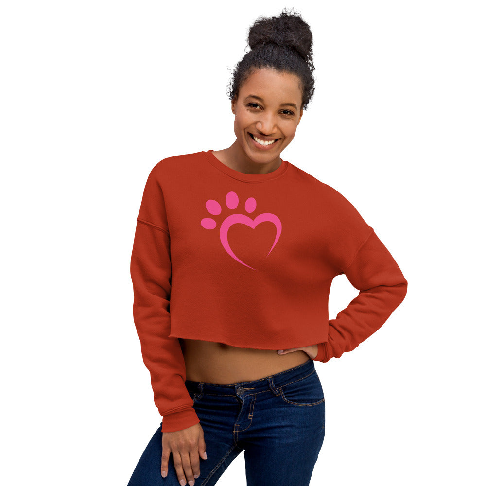Paw Heart Crop Sweatshirt