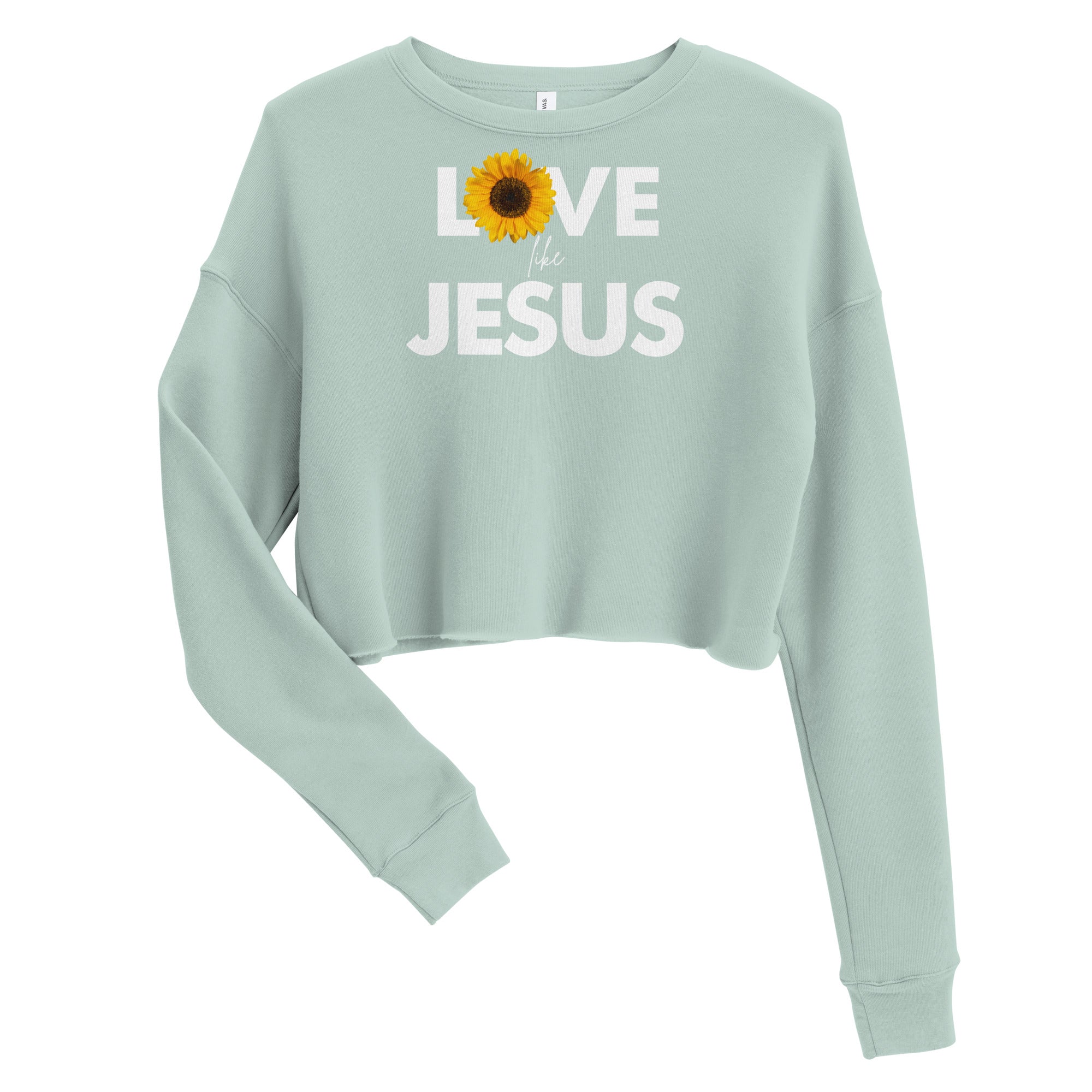 He Love Jesus Crop Sweatshirt