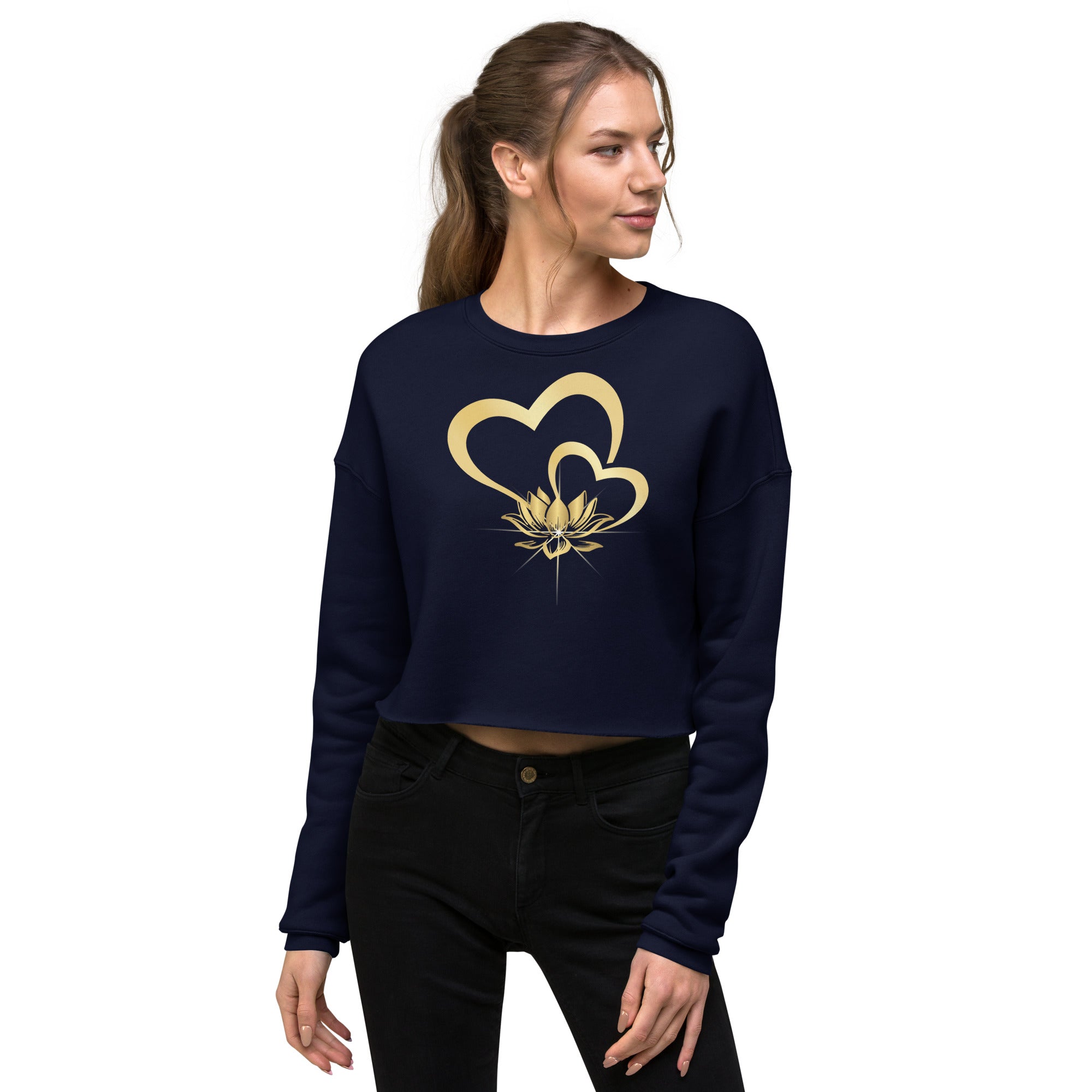 Two Hearts Connected Crop Sweatshirt