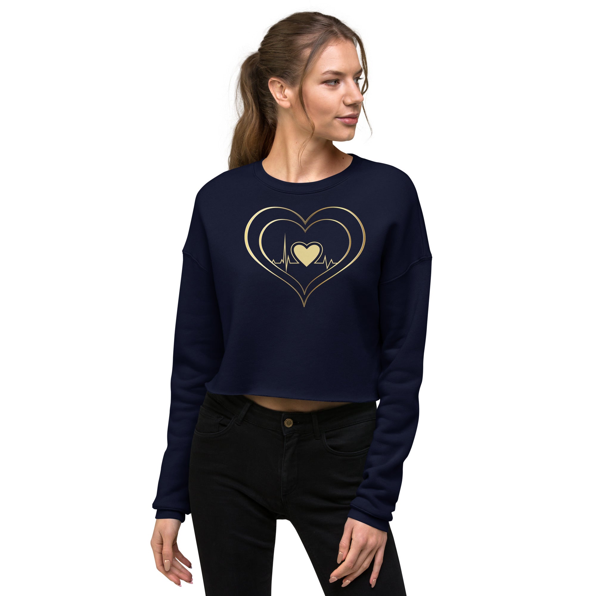 Golden Heart Crop Sweatshirt